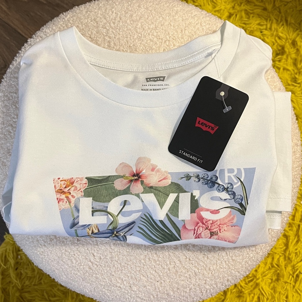 Levi's White Floral Logo T-Shirt